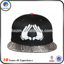 Whloesale custom snake leather 6 panel acrylic hat for promotion in 2014